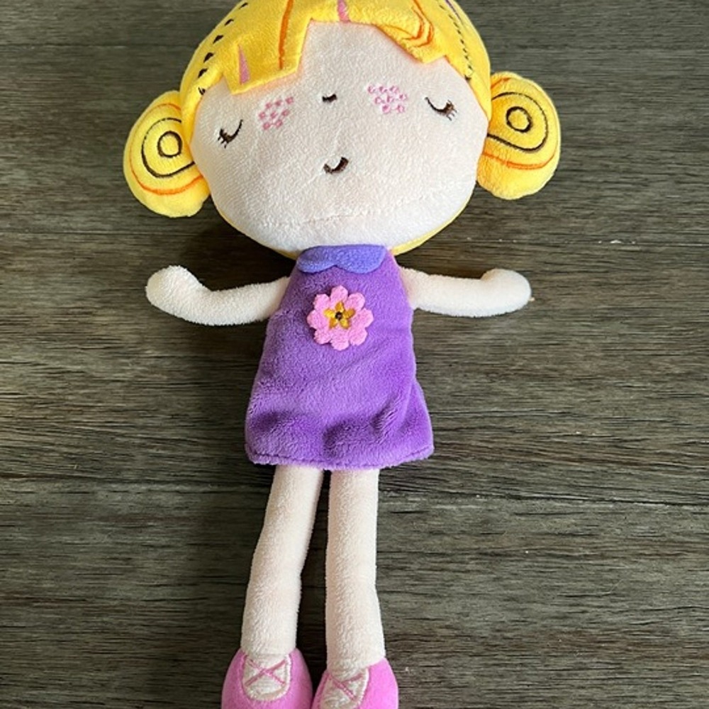 Adora Plush Doll Blonde Hair Purple Dress Flower Soft‎ Stuffed Toy